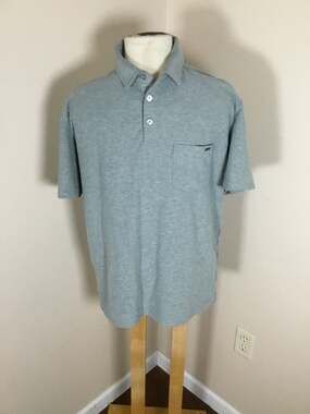 Vuori Ace Polo Men's Medium Gray Short Sleeve Pocket Golf Shirt
